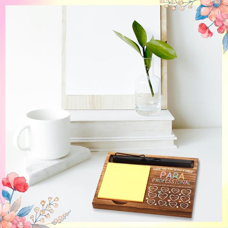 FOUGSTA Appreciation Gifts for Paraprofessional, Thank You Gifts for Paraprofessional, Paraprofessional Office Decor Gifts,Wooden Sticky Note Holder With Inspirational Quotes,16.5 x 12 x 1.5 cm,XXN38 - Image 3